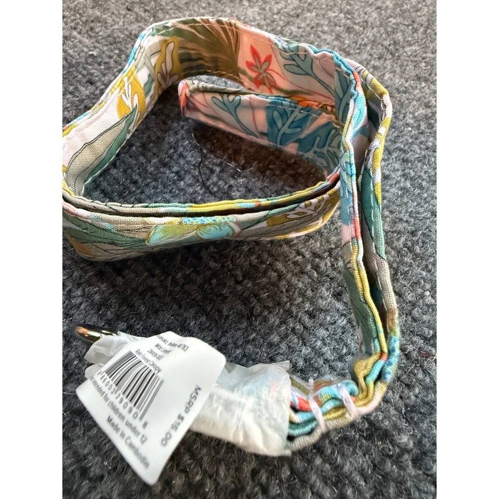 Vera Bradley Wide Lanyard Rain Forest Canopy Floral Tropical ID Key Holder NEW